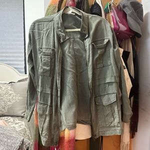 Vince camuto olive green cargo shirt jacket